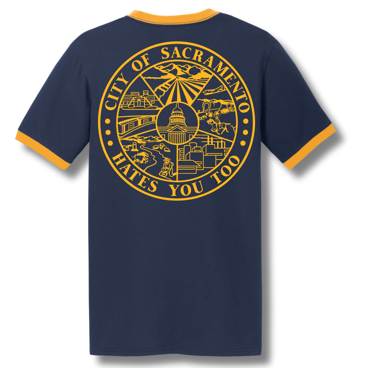 Navy Ringer New Crest T-Shirt